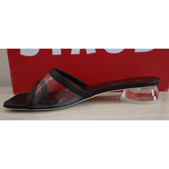 Staud 404-1251 Women's Sz 37 / US 7 Black/Clear Simone Clear Mule Sandals - Picture 7 of 16